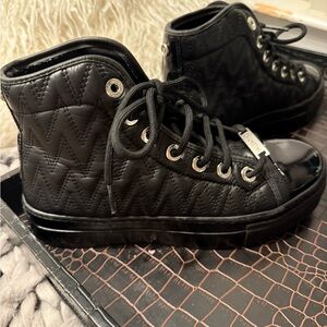 Valentino Logo Leather high top sneakers
